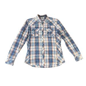 BKE Athletic Fit Vintage Plaid Long Sleeve Button Up Shirt US Mens L